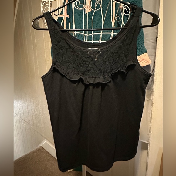 Y2K Gilly Hicks Blue Lace & Ruffle Tank Top - Picture 5 of 5